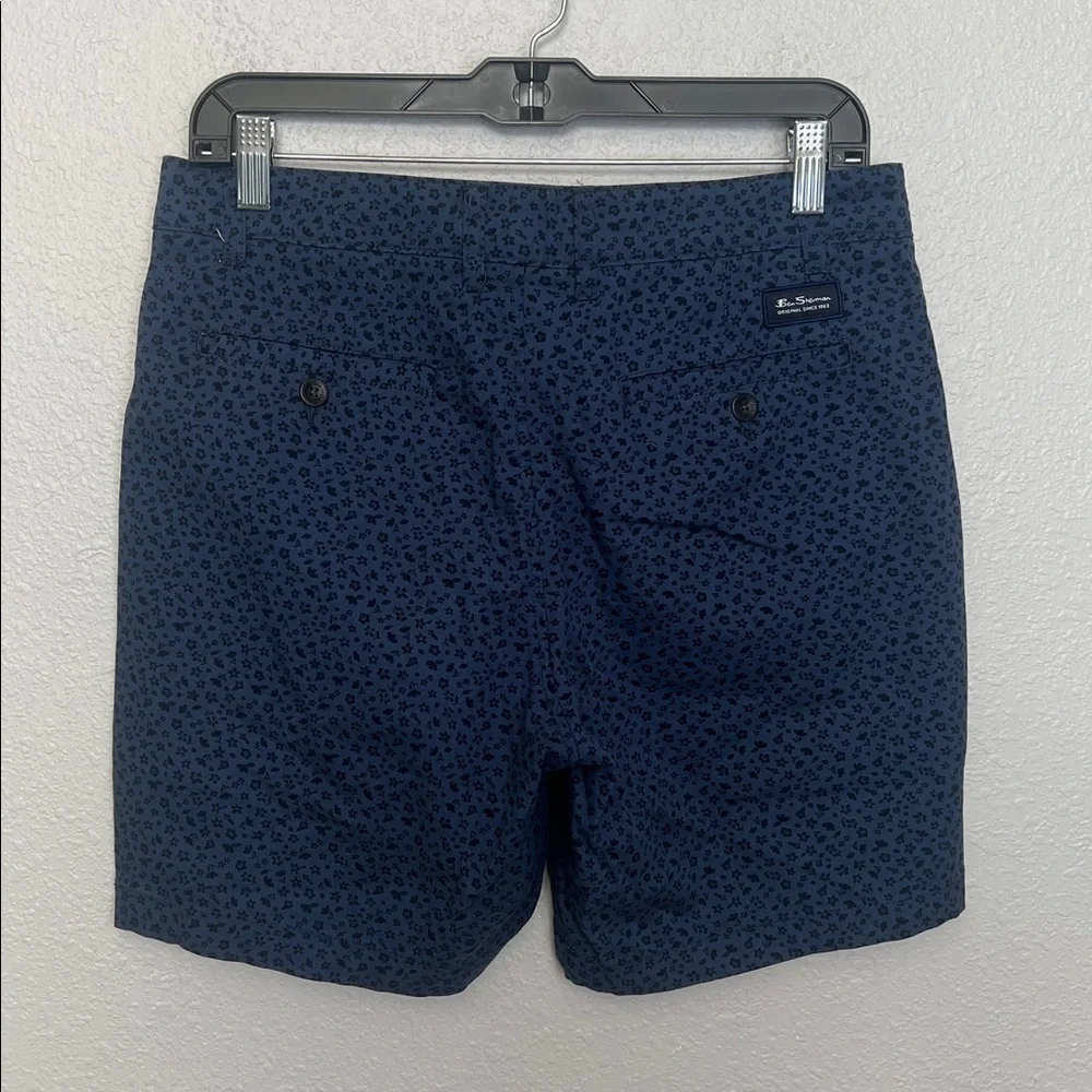 Ben Sherman Regular Fit Stretch Chino Shorts Blue Floral Size 31